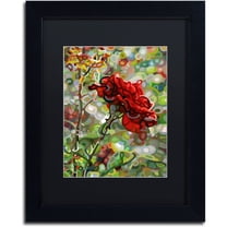 Mandy Budan 'Last Rose Of Summer' Black Matted Framed Art