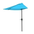 thumbnail image 1 of Pure Garden 9ft Half Umbrella for Balcony, Porch, or Deck, Brilliant Blue, 1 of 7