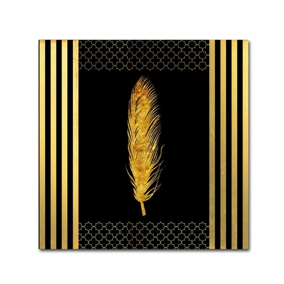 LightBoxJournal 'Black & Gold - Feathered Fashion' Canvas Art