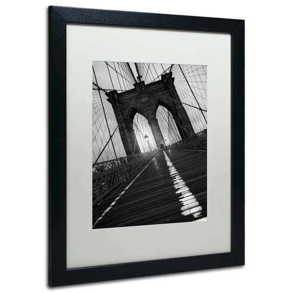 Moises Levy 'Brooklyn Bridge Study I' Matted Framed Art