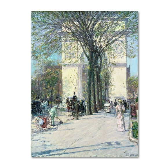 Childe Hassam 'Washington Arch In Spring' Canvas Art