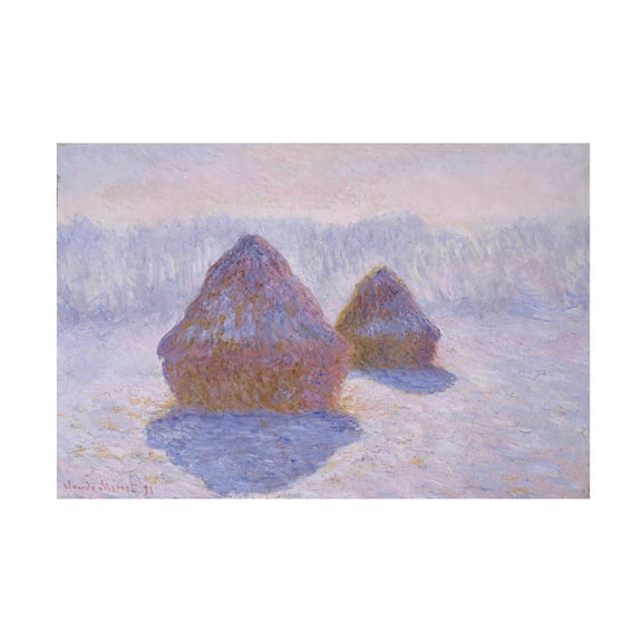 Monet 'Haystacks Effect Of Snow And Sun' Canvas Art