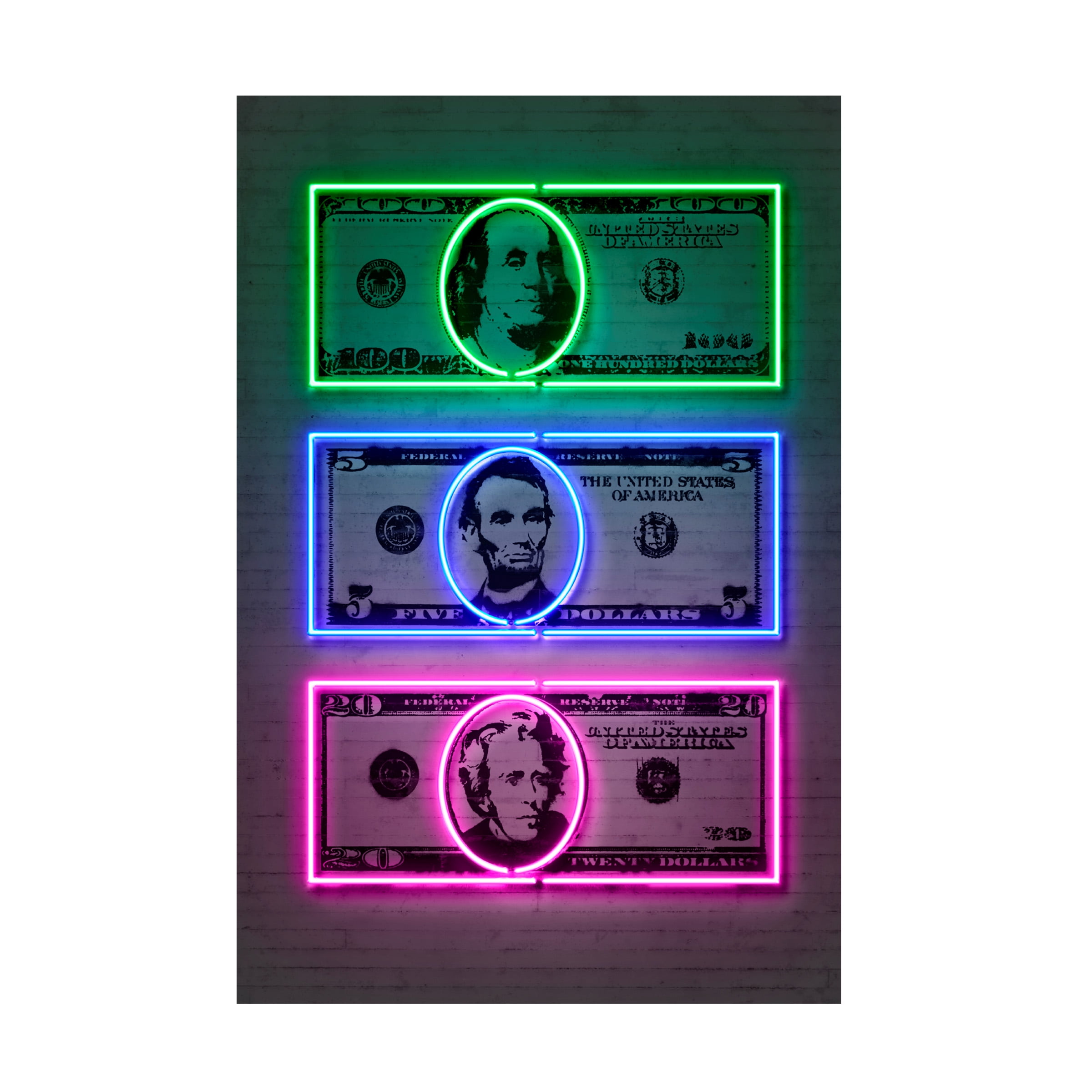 Trademark Fine Art 'Dollars' Canvas Art by Octavian Mielu