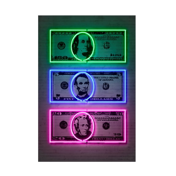 Trademark Fine Art 'Dollars' Canvas Art by Octavian Mielu