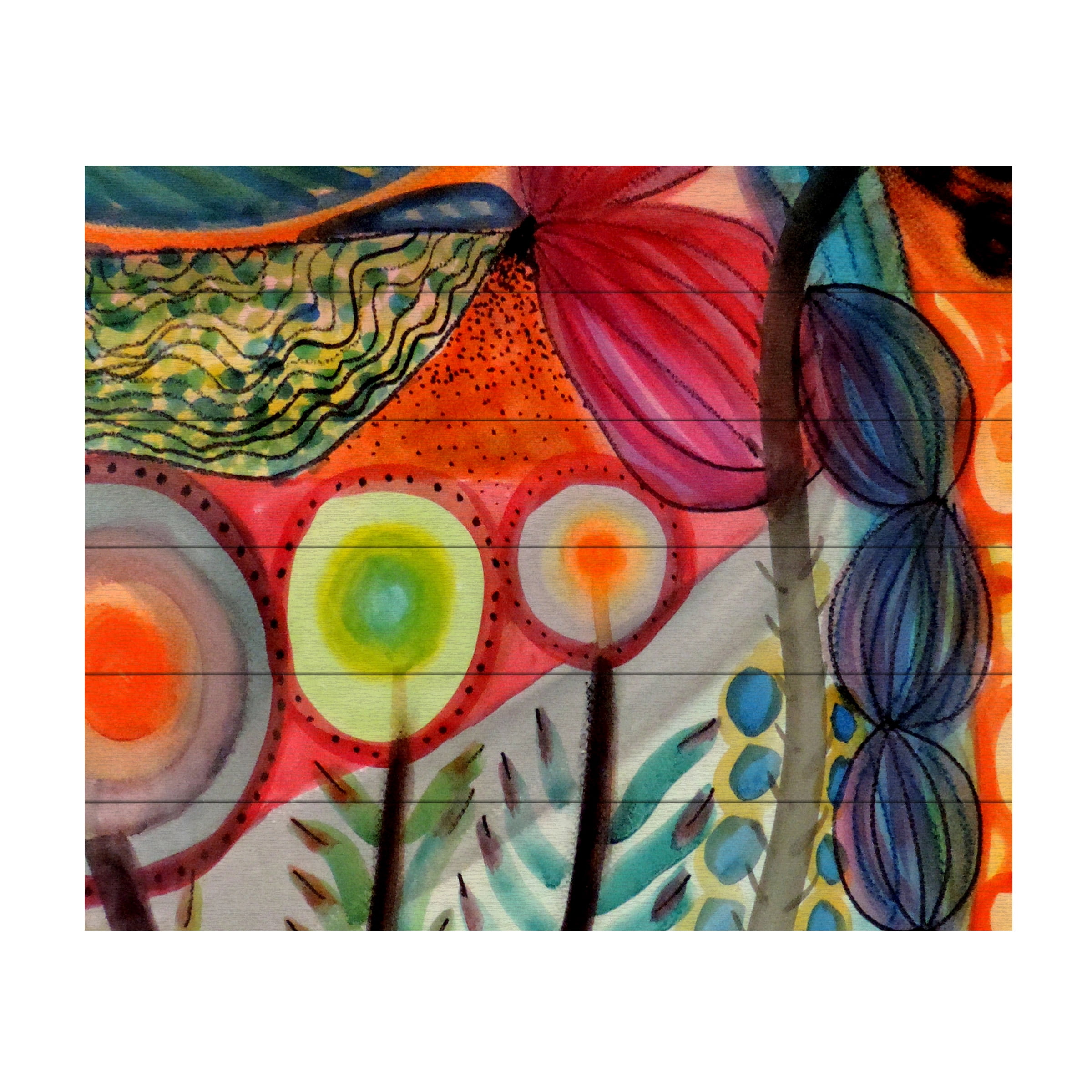 Sylvie Demers 'Vivaces' Wood Slat Art