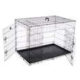 thumbnail image 1 of Dog Kennel - 42-inch Dog Crate with Doors for Front and Side Access - Collapsible Dog Crate with Divider Wall Panel for Large Dogs by Petmaker (Black), 1 of 8