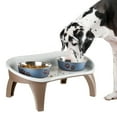 thumbnail image 1 of Petmaker Dog Bowl Stand Brown with Splash Guard Non-Skid Feet 8.5-Inch-Tall for Large Dogs, 1 of 5