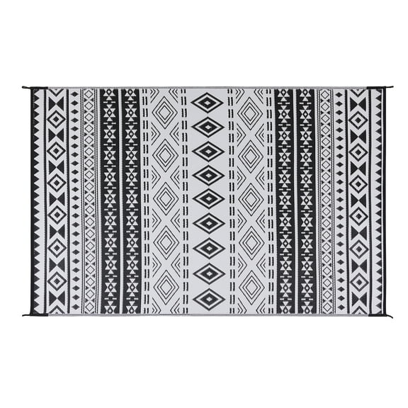 Pure Garden 8x10 Waterproof Outdoor Patio Rug with LED Lights, Gray