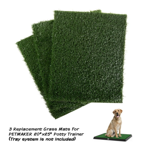 PETMAKER Set of 3 Replacement Turf Grass Pee Pads - Puppy Essentials