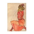 thumbnail image 1 of Egon Schiele 'Kneeling Woman In Orangered Dress' Canvas Art, 1 of 4