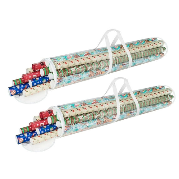 Elf Stor Set of 2 Wrapping Paper Storage Holders for 50 Rolls of Gift Wrap