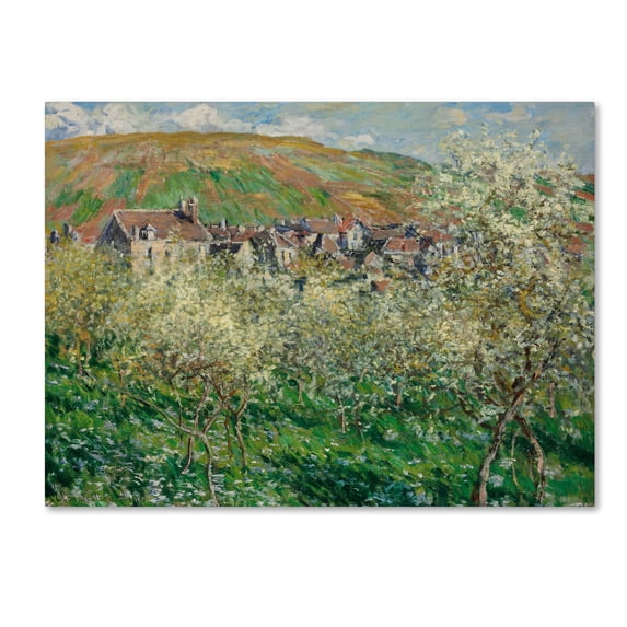 Monet 'Flowering Plum Trees' Canvas Art