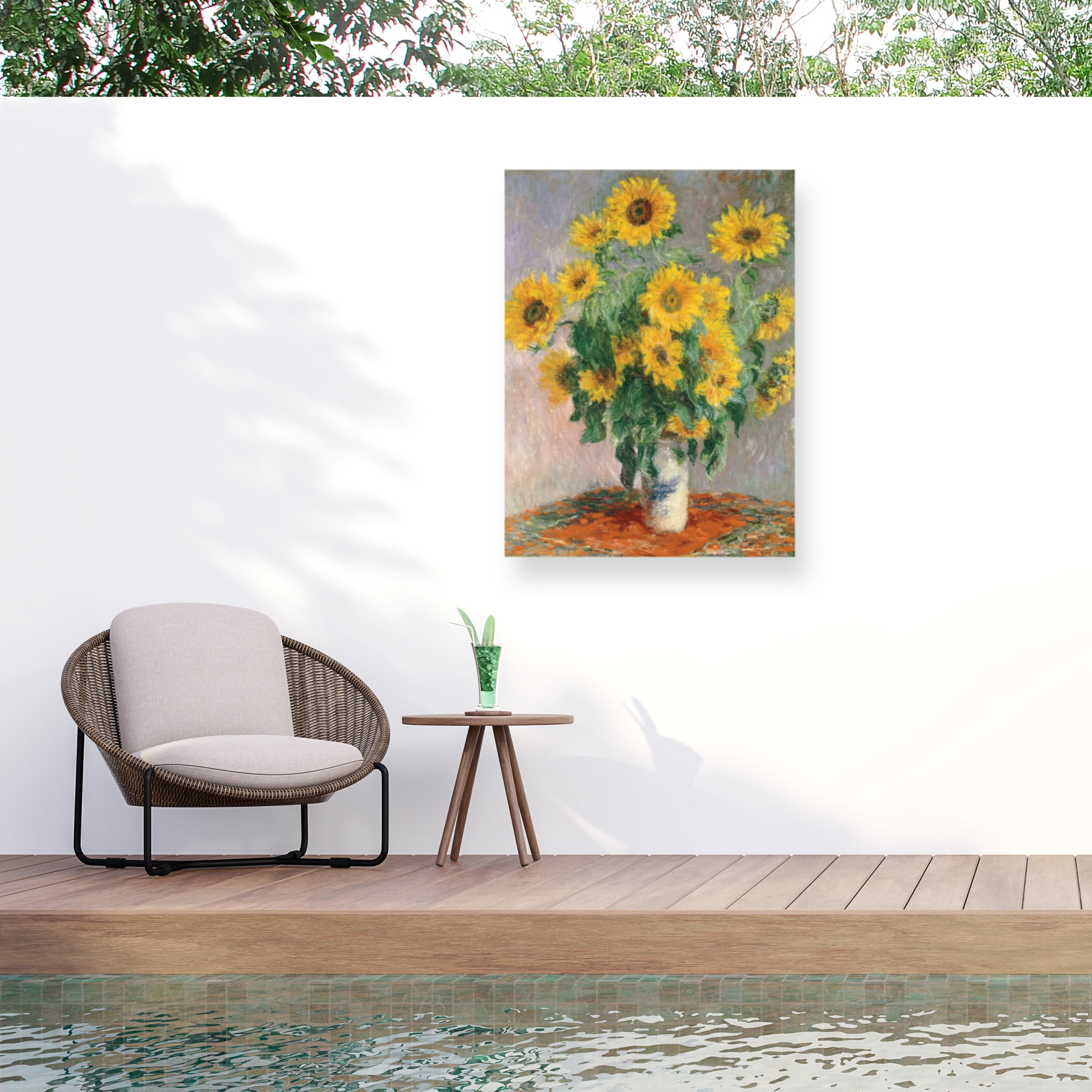 Claude Monet 'Sunflowers' Outdoor All-Weather Wall Decor