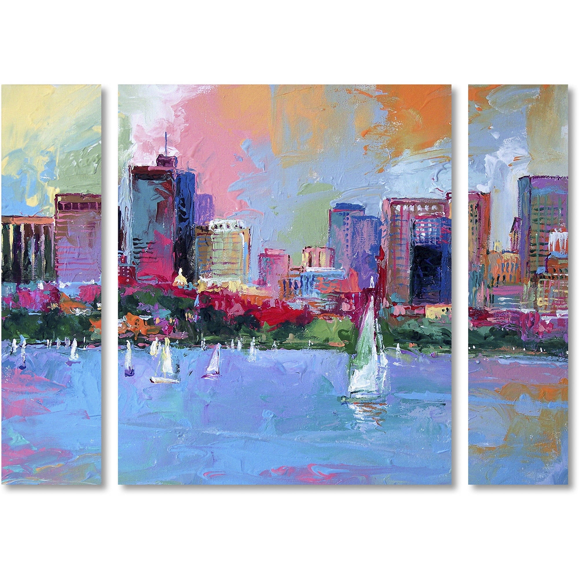 Richard Wallich 'Boston 3' Multi Panel Art Set Small