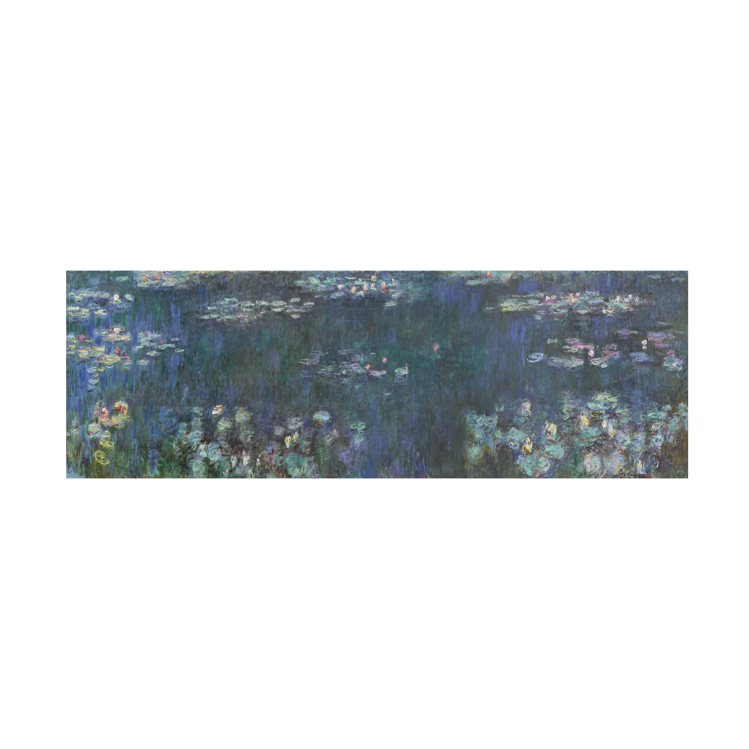 Monet 'The Water Lillies Green Reflections' Canvas Art