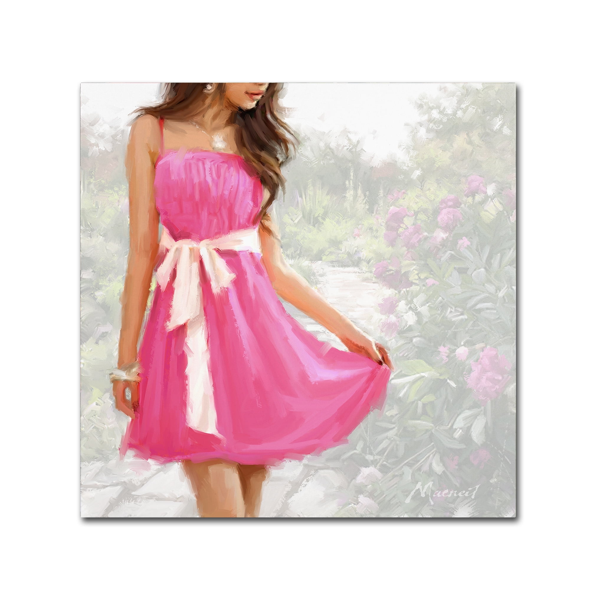 Pink Dress Gallery-Wrapped Canvas Art by The Macneil Studio