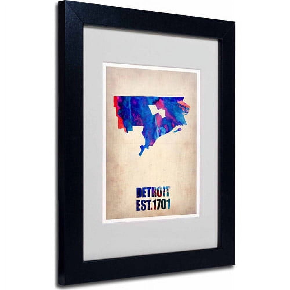 Matted art under acrylic in a black frame