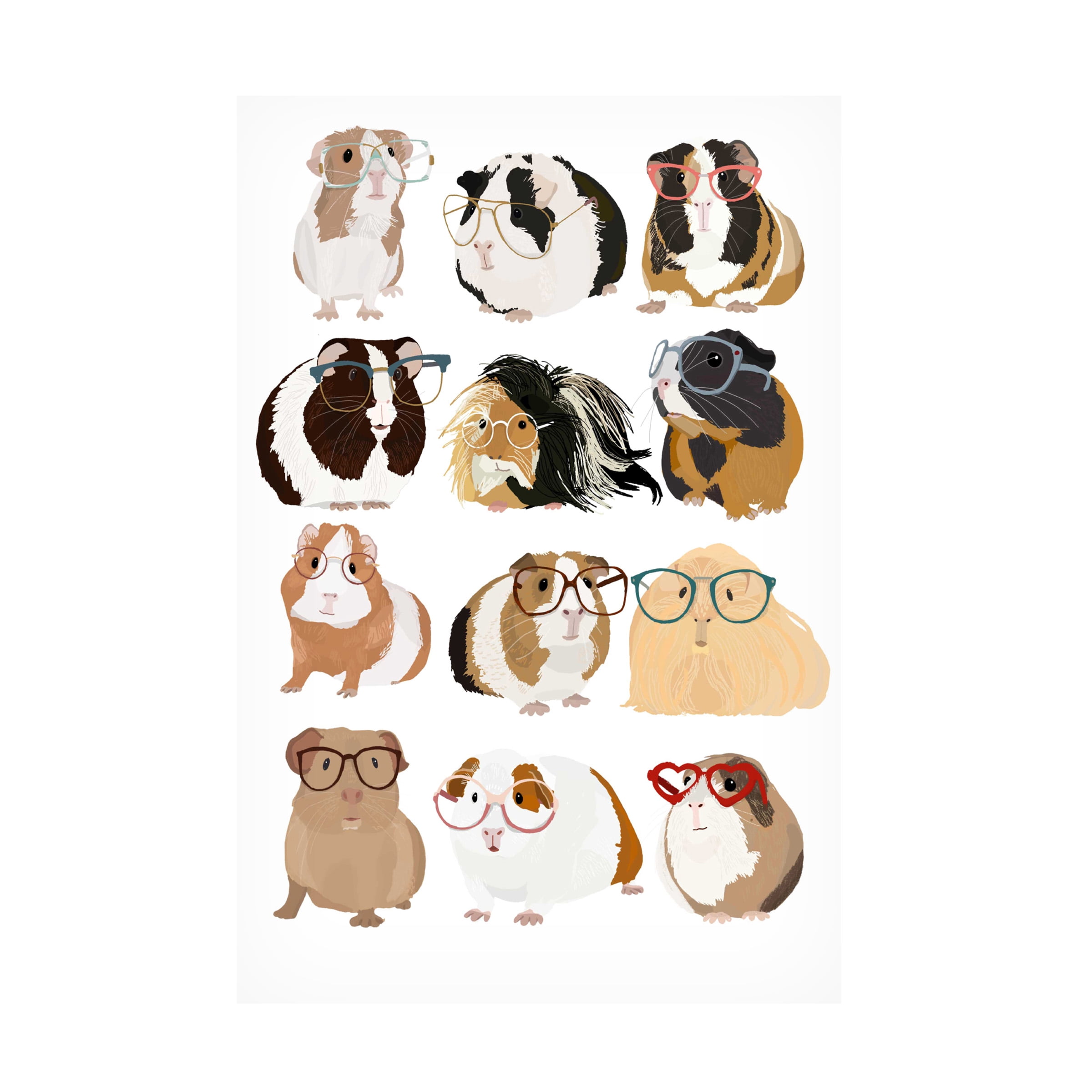 Hanna Melin 'Guinea Pig in Glasses' Canvas Art