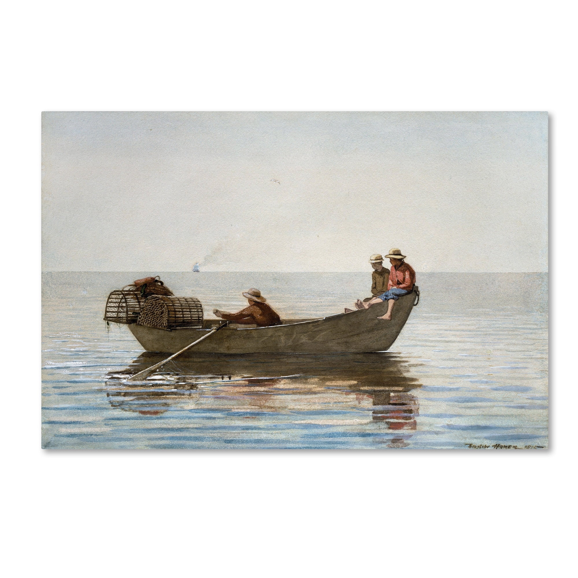 Homer 'Three Boys In A Dory With Lobster Pots' Canvas Art