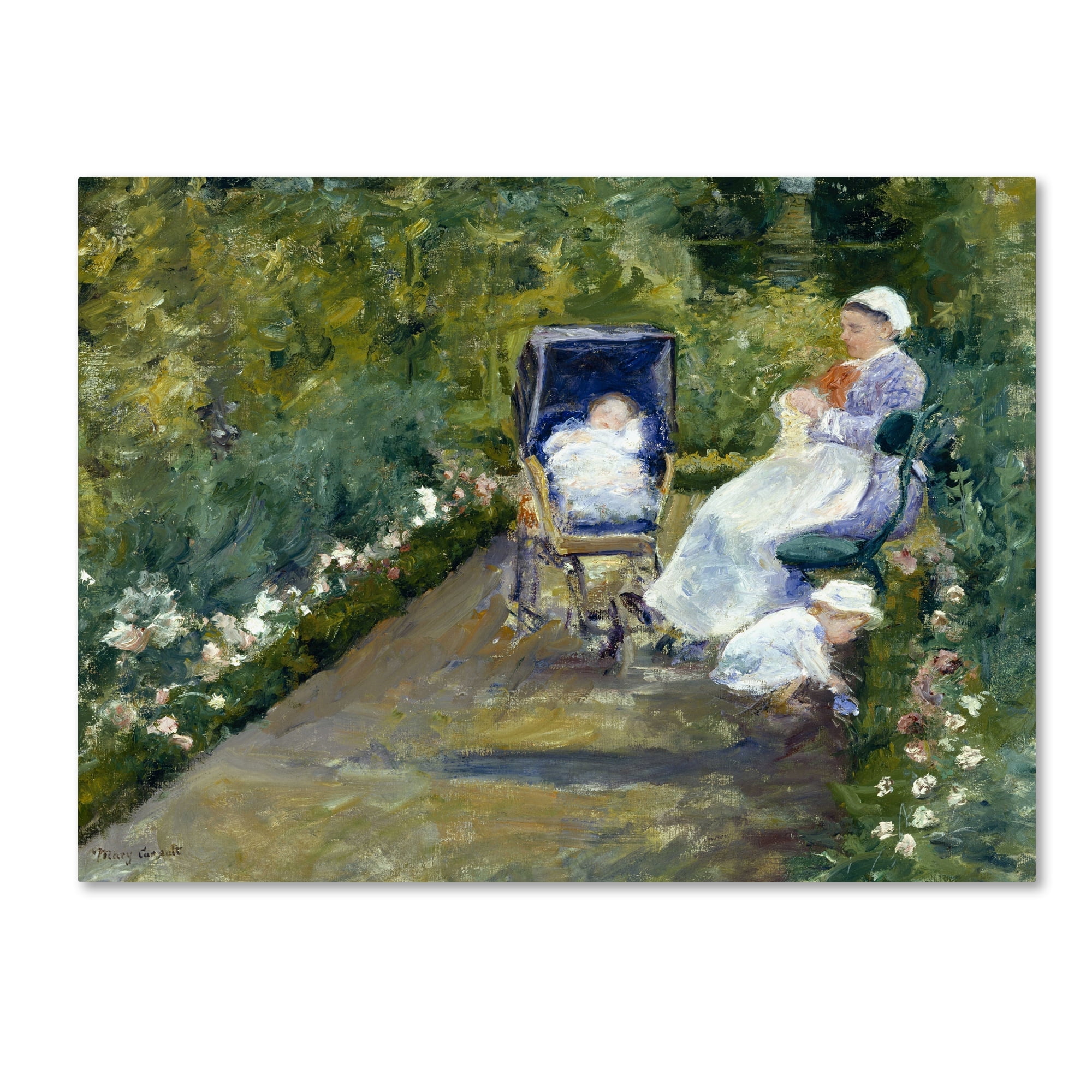 Cassatt 'Children In The Garden With Nanny' Canvas Art