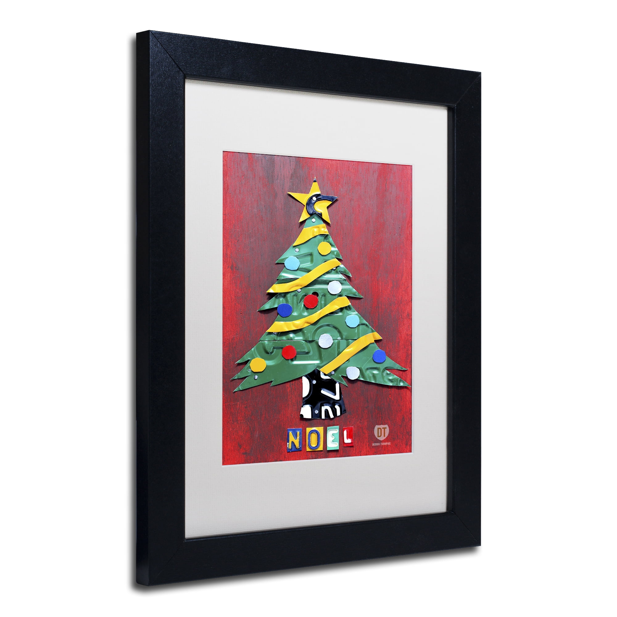 Noel Christmas Tree' Canvas Art by Design Turnpike, White Matte, Black Frame
