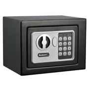 STALWART Digital Security Safe Box for Valuables   Compact  Steel Lock Box with Electronic Keypad   Portable Safe for Home, Business, or Travel Black