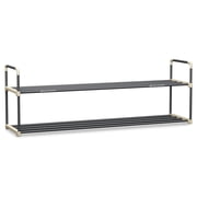 Somerset Home 2-Tier Shoe Rack for 10 Pairs Sneakers, Heels, Boots Gray
