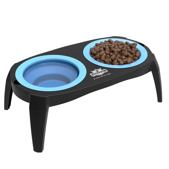 PETMAKER Elevated Food & Water Bowl with Nonslip Stand for Dogs & Cats