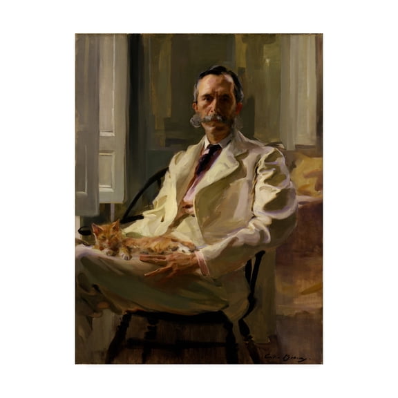 Cecilia Beaux 'Man with the Cat' Canvas Art