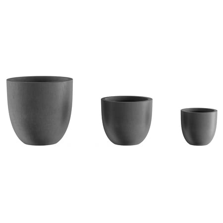Pure Garden 17.75”, 13.75”, and 9.75” Large Outdoor Planters Set of 3, Gray