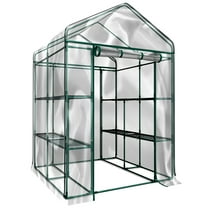 Home-Complete Walk in Greenhouse with 8 Sturdy Shelves and PVC Cover