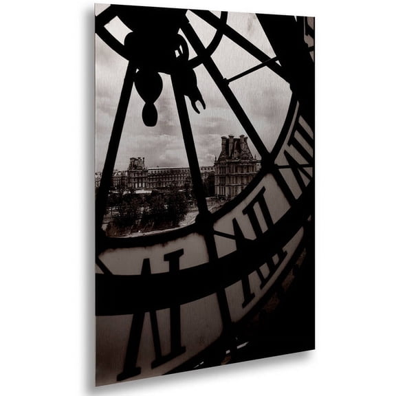 Chris Bliss 'Big Clock' Floating Brushed Aluminum Art