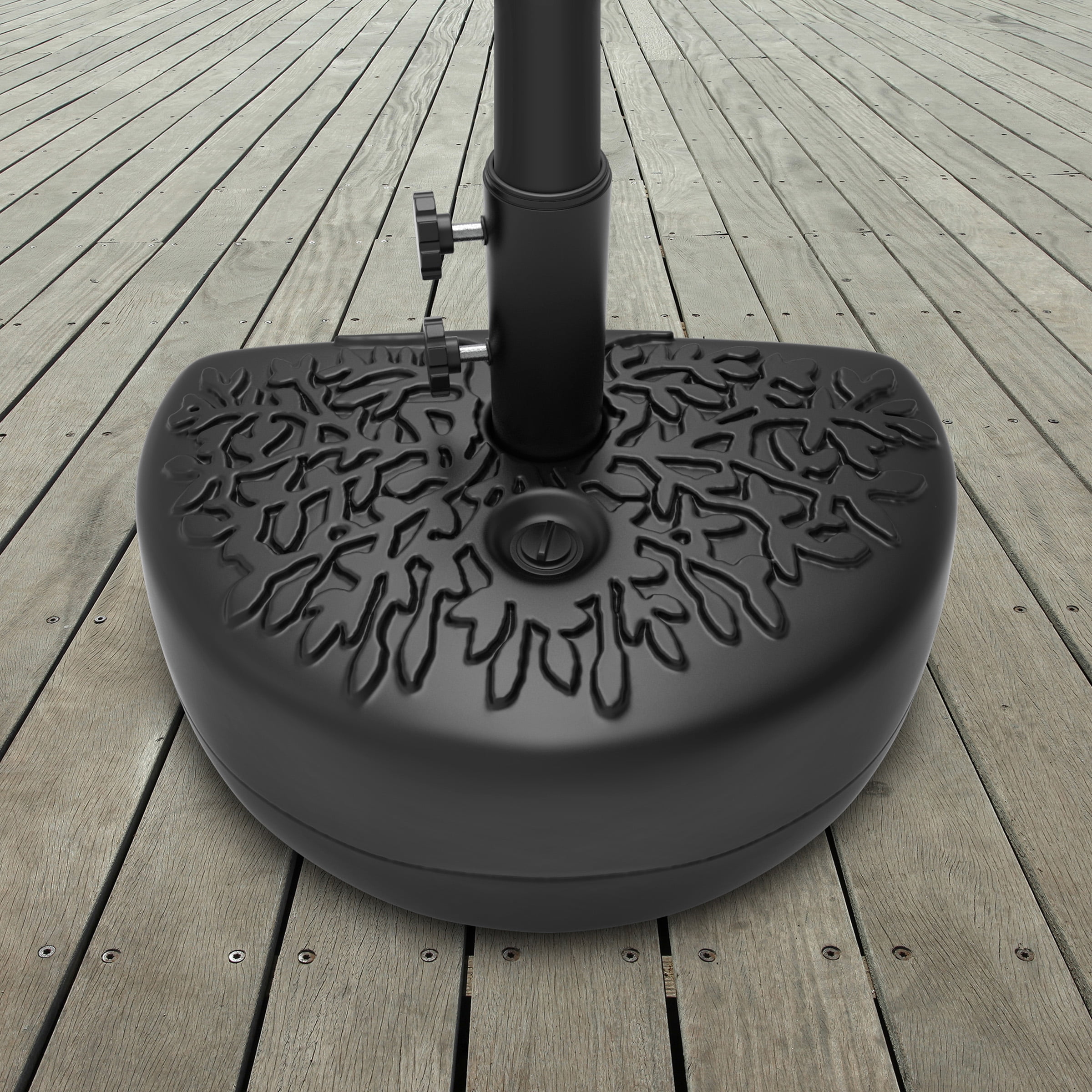 Pure Garden 34lb Fillable Half Round Umbrella Base for Patios and Balconies