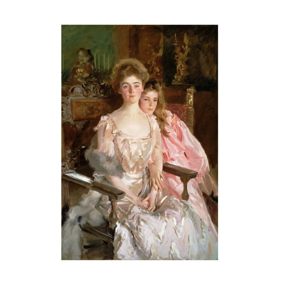 John Singer Sargent 'Mrs Fiske Warren And Daughter' Canvas Art
