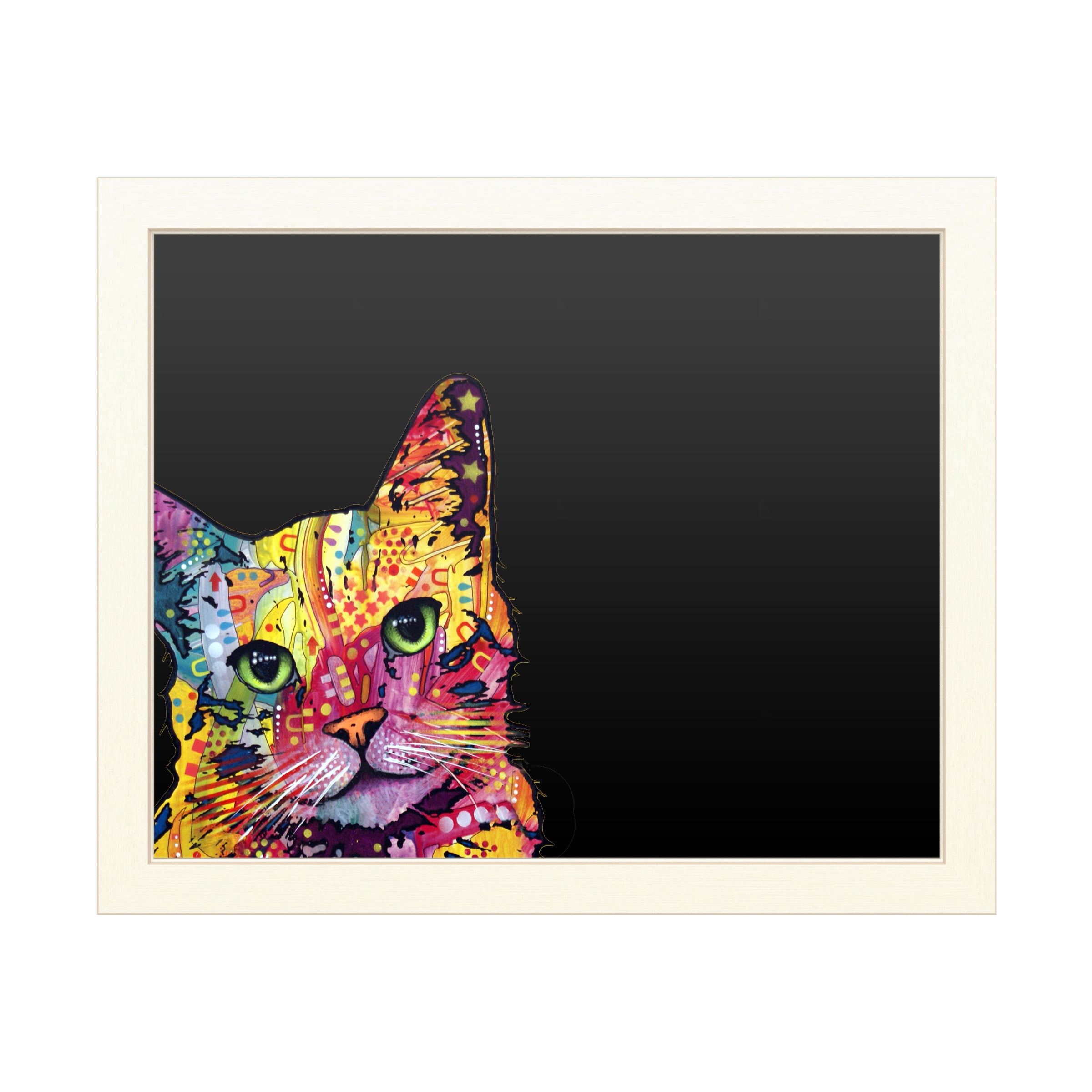 Functional Chalkboard with Printed Artwork - Dean Russo 'Tilt Cat' Chalk Board Wall Sign - Ready to Hang