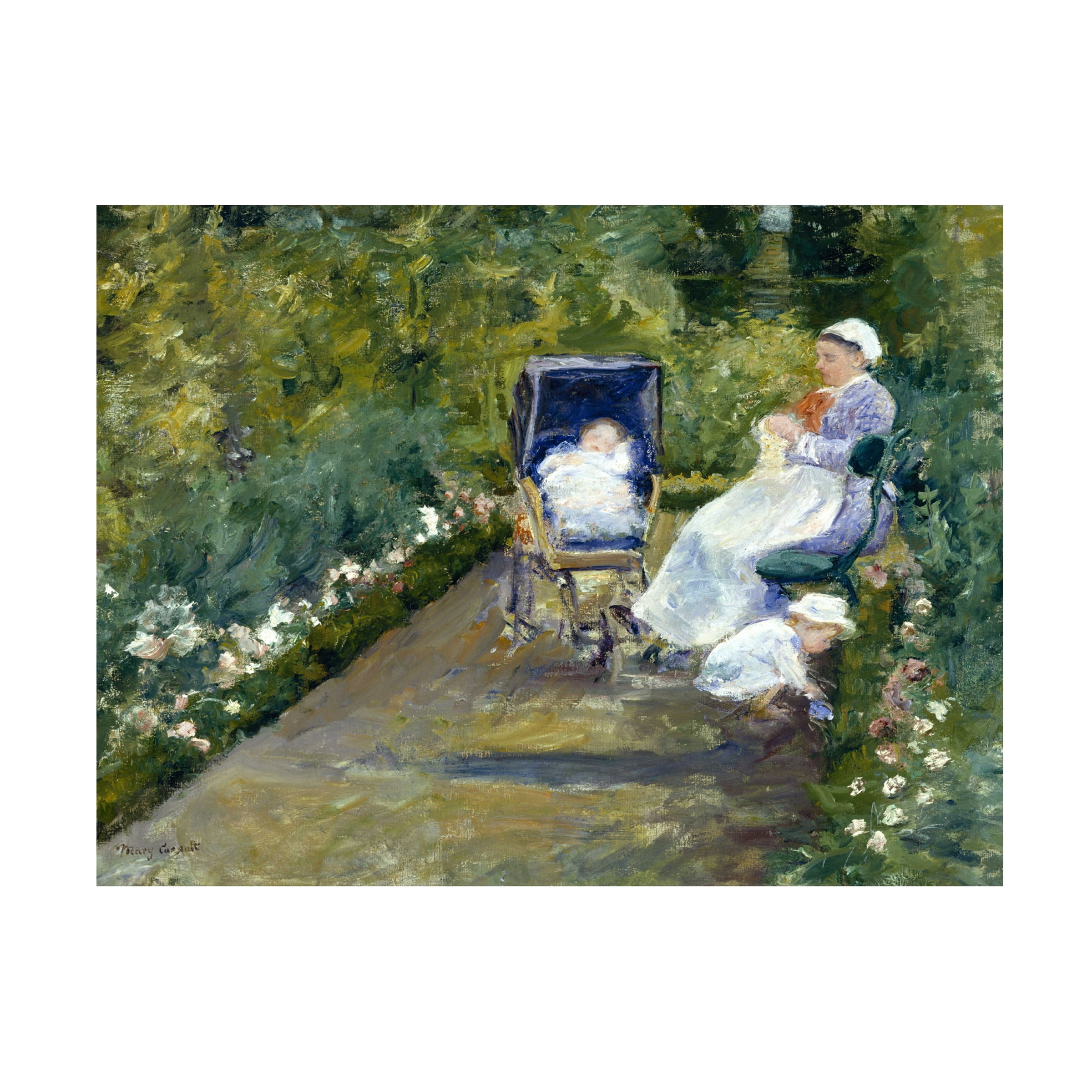 Cassatt 'Children In The Garden With Nanny' Canvas Art
