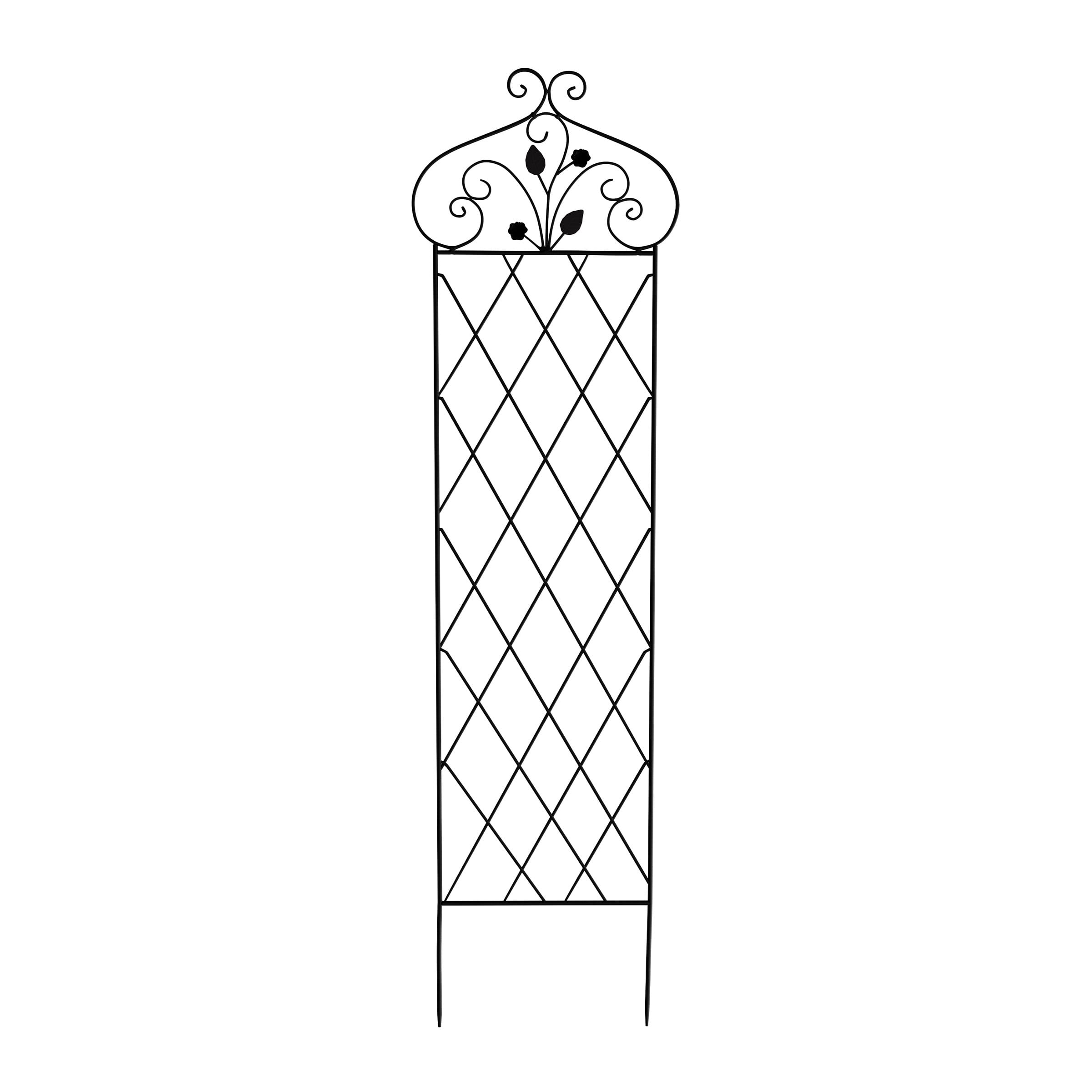 Pure Garden 63-Inch Garden Trellis for Climbing Plants and Veggies (Black)