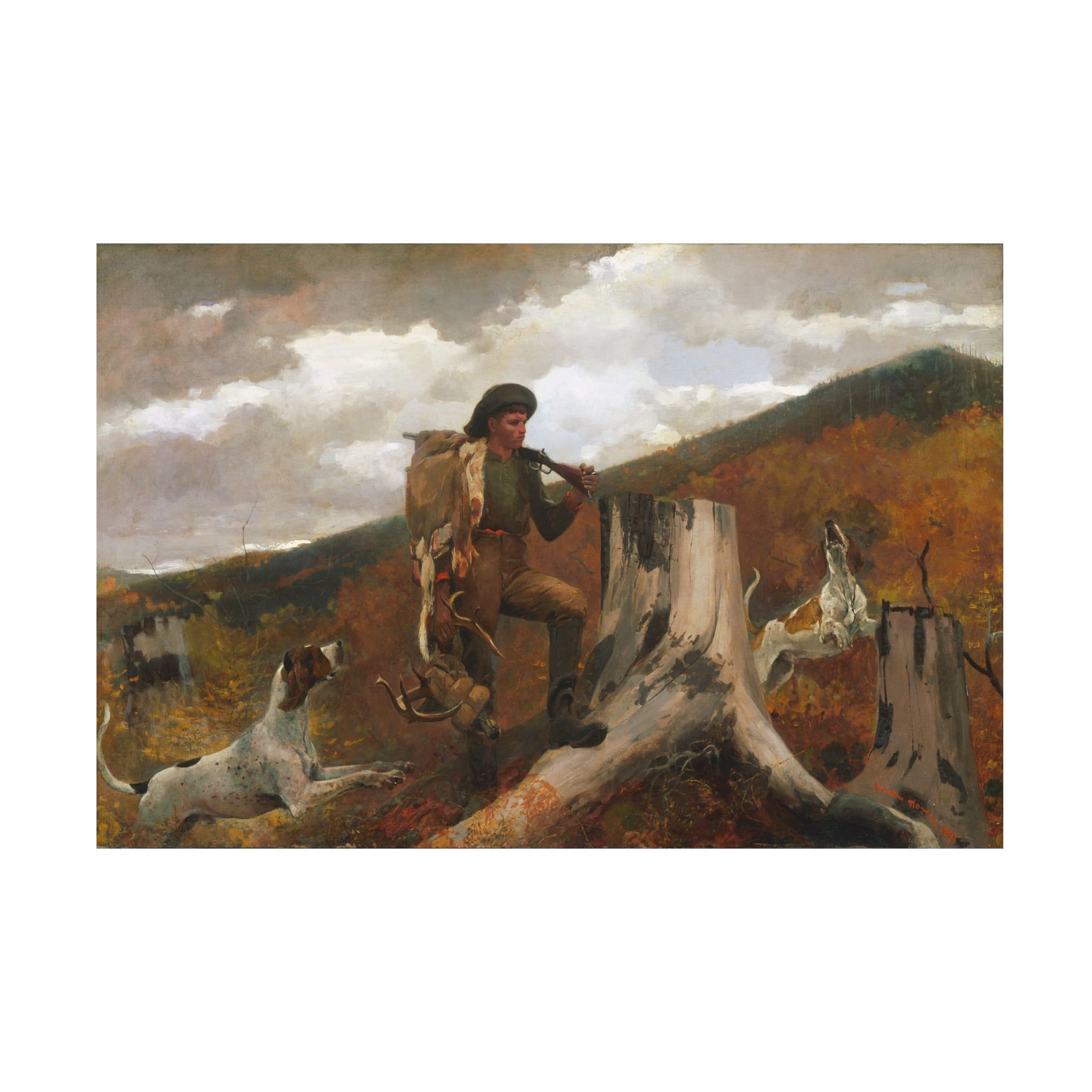 Homer 'A Hunter And His Dogs' Canvas Art