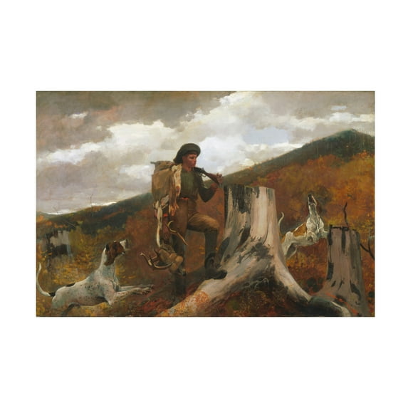 Homer 'A Hunter And His Dogs' Canvas Art