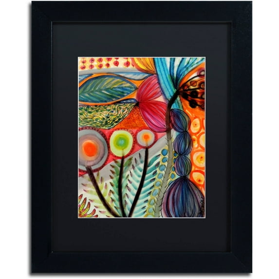 Sylvie Demers 'Vivaces' Black Matted Framed Art