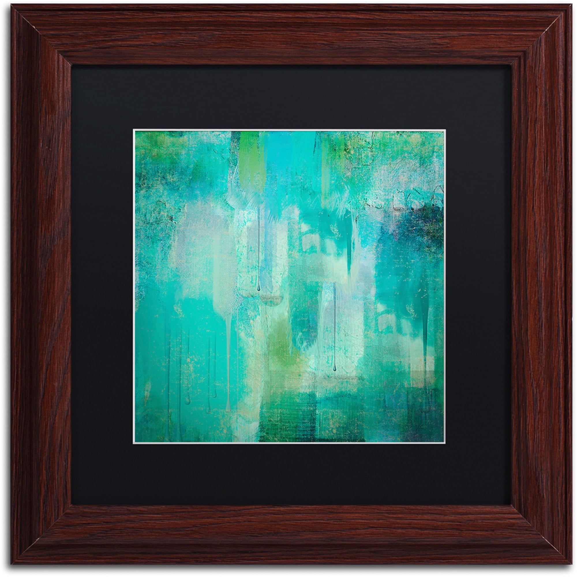 Color Bakery 'Aqua Circumstance' Black Matted Framed Art