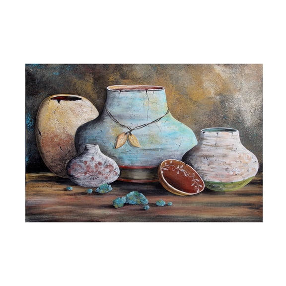 Trademark Fine Art Jean Plout Clay Pottery Still Life 2 Canvas Wall Art - 16x24