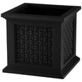 thumbnail image 1 of Pure Garden Outdoor Rattan Style Planter Box - 14.65-Inch Plant Pot, Black, 1 of 6