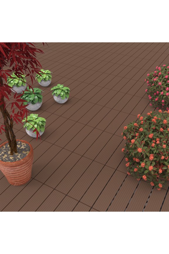 6-Pack Interlocking Deck Tiles, Brown