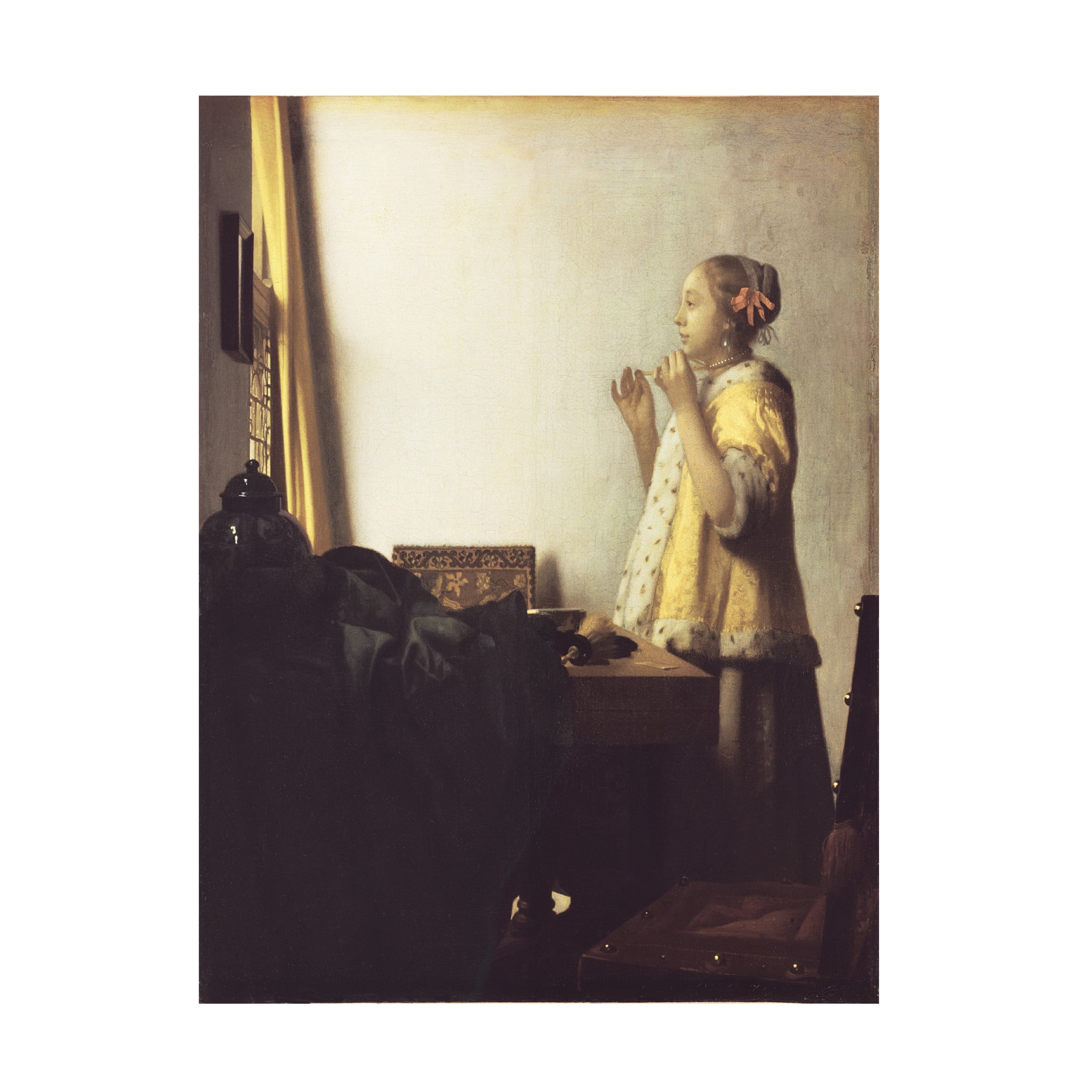 Johannes Vermeer 'Woman With Pearl Necklace' Canvas Art