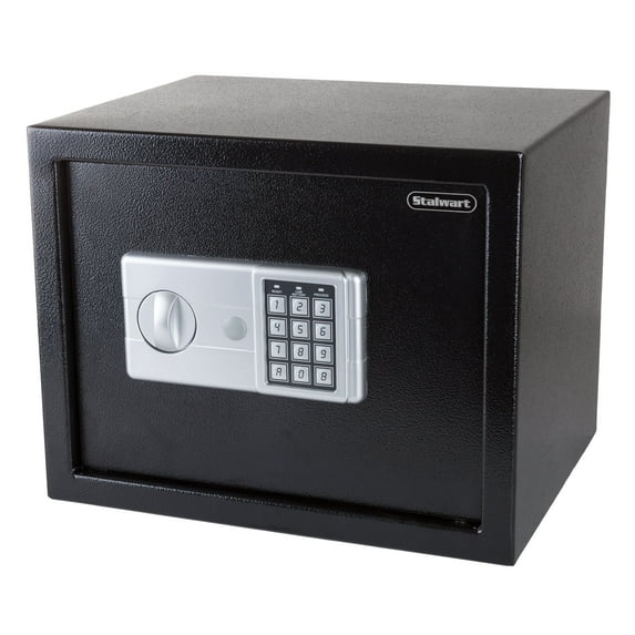 Stalwart Digital Safe Box with Electric Keypad and 2 Override Keys (Black)