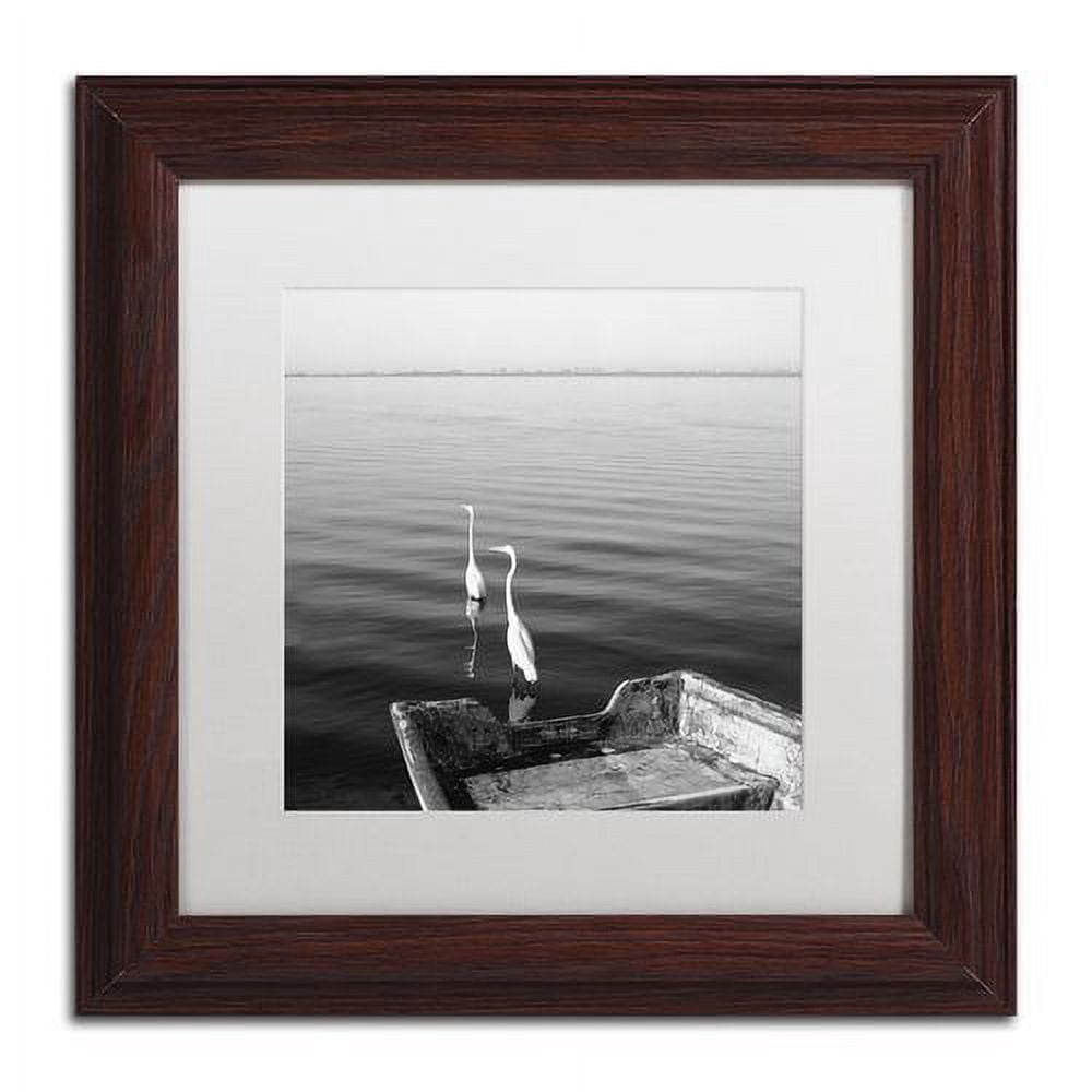 Moises Levy '2 Herons Leaving' Matted Framed Art