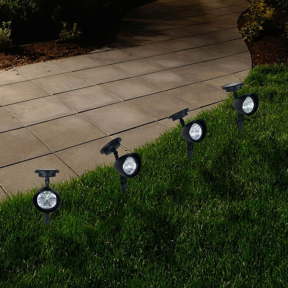 Pure Garden Weather-Resistant LED Outdoor Solar Lights 4-Pack (Black)