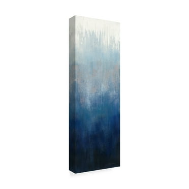 Trademark Fine Art 10X32 Abstract Canvas Wall Art 'Silver Wave I' by Silvia Vassileva