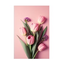 Treechild 'Pink Tulips' Canvas Art